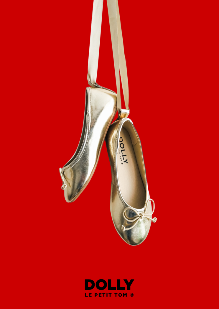 DOLLY by Le Petit Tom ® BAILARINAS CLÁSICAS CON LAZOS dorado