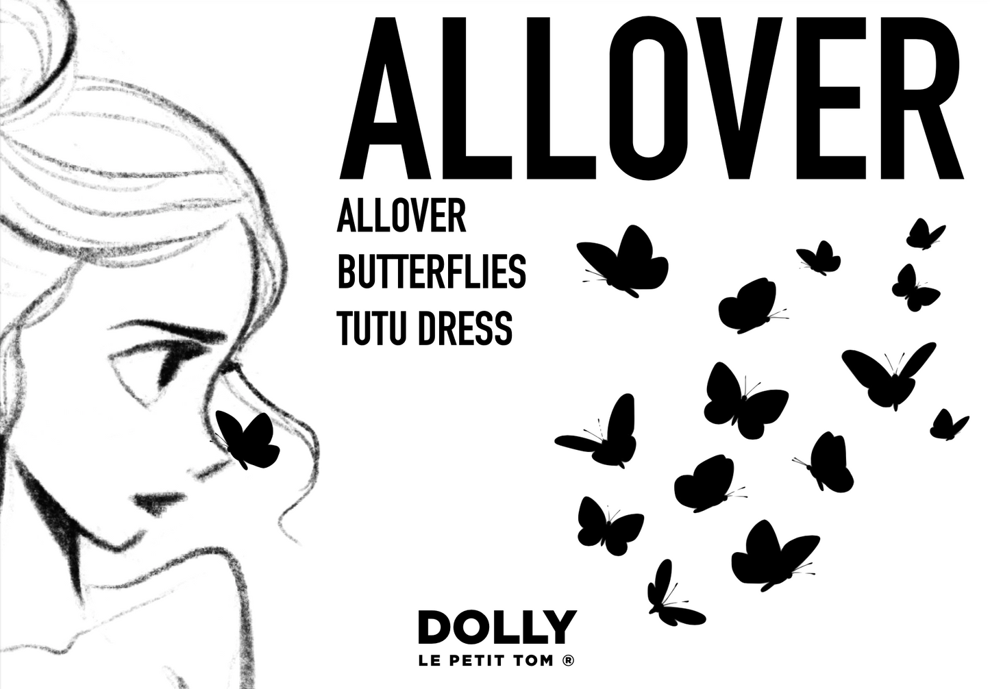 DOLLY by Le Petit Tom ® ALLOVER BUTTERFLIES TUTU DRESS white