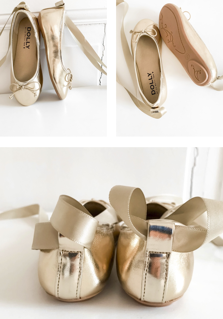 DOLLY by Le Petit Tom ® BAILARINAS CLÁSICAS CON LAZOS dorado