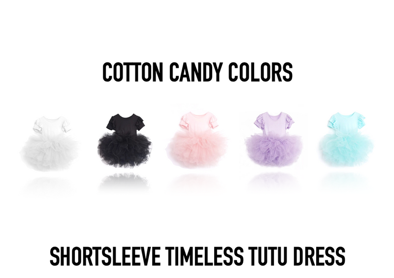 DOLLY by Le Petit Tom ® TIMELESS SHORT SLEEVE TUTU DRESS white