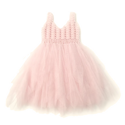 DOLLY by Le Petit Tom ® CROCHET TUTU DRESS SEASHELLS ballet pink