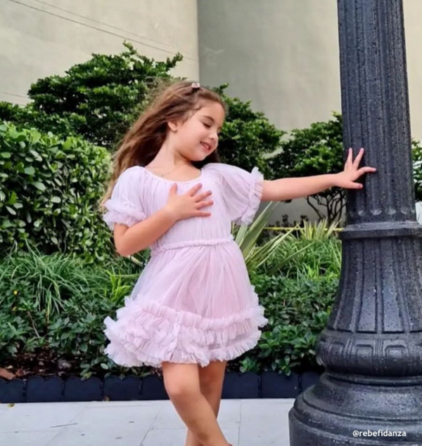 DOLLY by Le Petit Tom ® VESTIDO CON VOLANTES pequeña lavanda