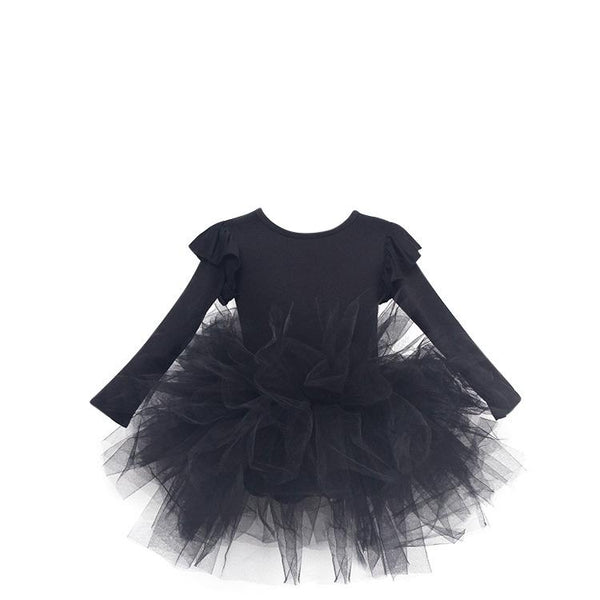 VESTIDO DE TUTÚ DE MANGA LARGA DOLLY by Le Petit Tom ® TIMELESS negro