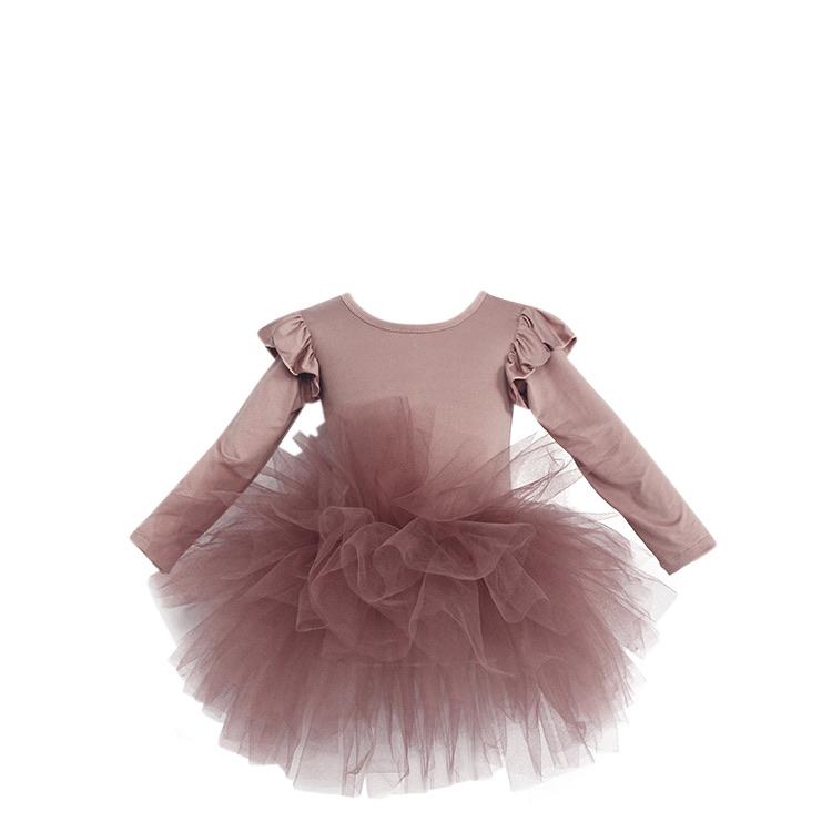 DOLLY by Le Petit Tom ® TIMELESS LONG SLEEVE TUTU DRESS mauve