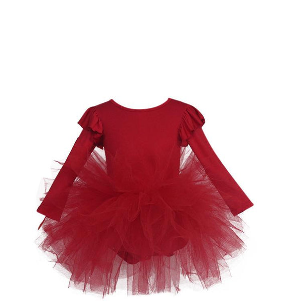 DOLLY by Le Petit Tom ® TIMELESS VESTIDO DE TUTÚ DE MANGA LARGA rojo
