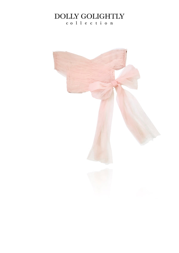 DOLLY GOLIGHTLY TULLE WRAP TOP WITH SLOOP ballet pink