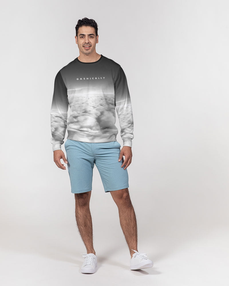 DASHICALLY Men's Classic French Terry Crewneck Pullover