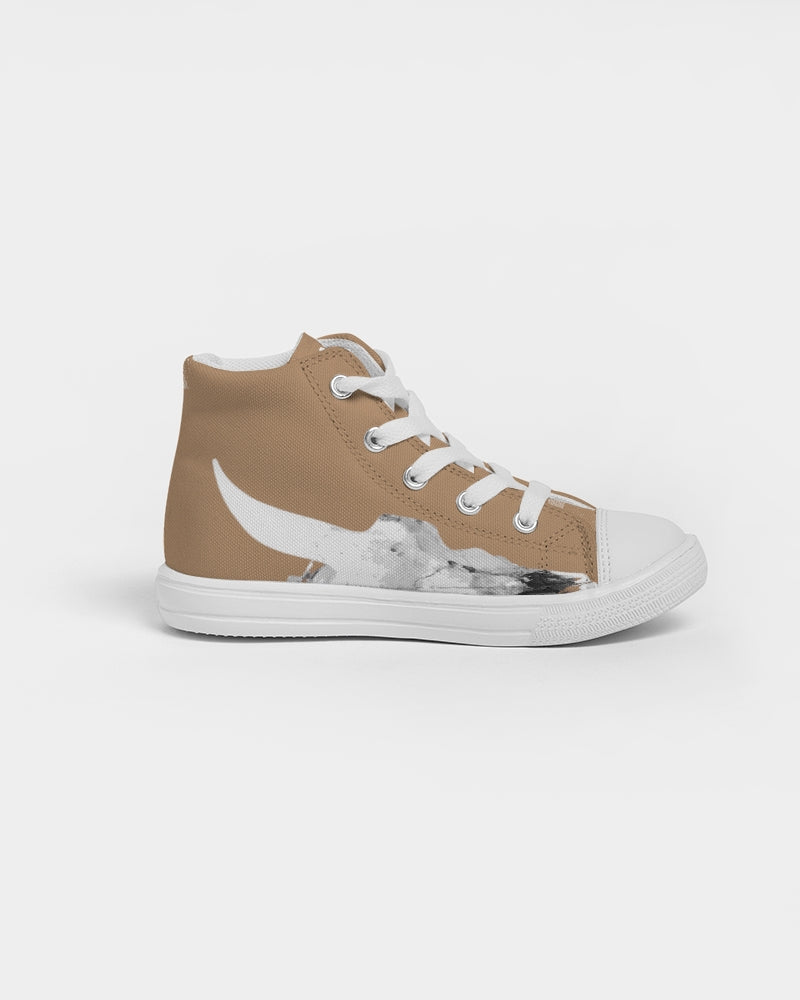DASH CAPRICORN SKULL BROWN Kids Hightop Canvas Shoe