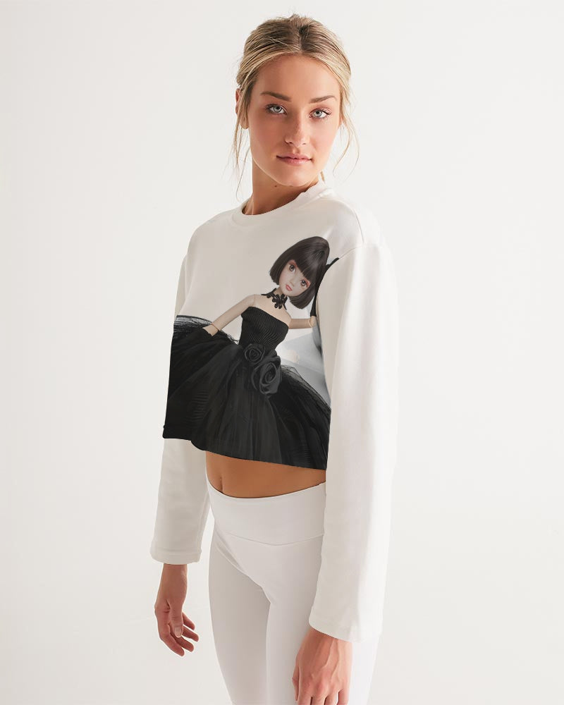 DOLLY® Fashion Doll Little Black Dress Women's Cropped Sweatshirt