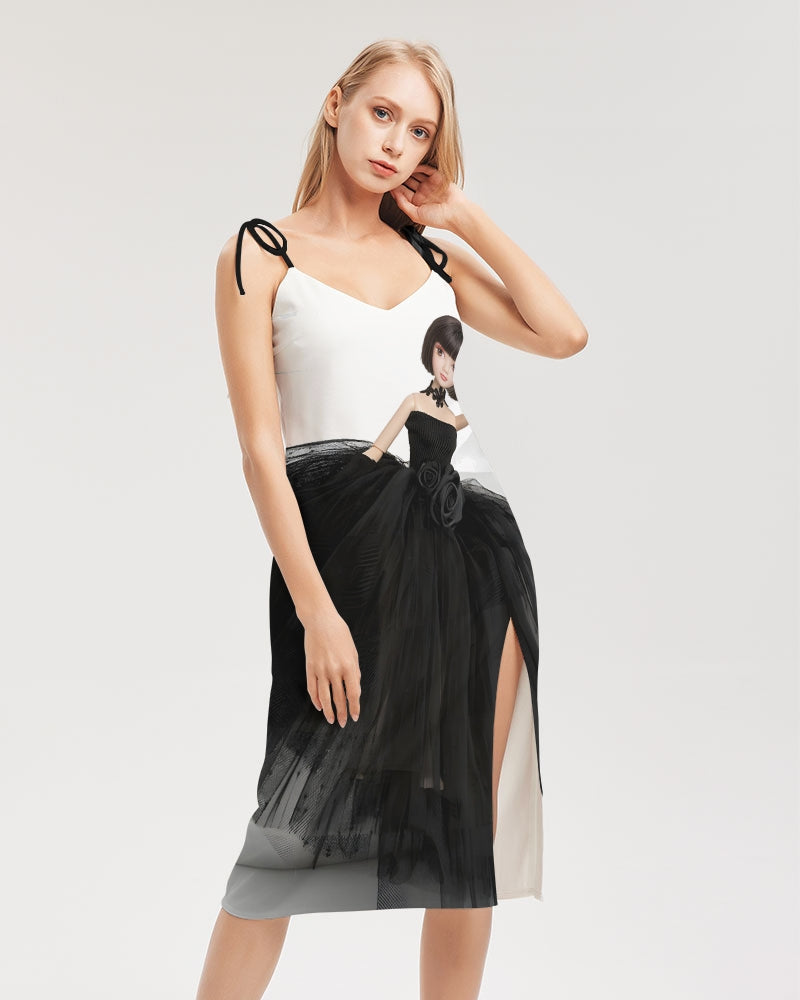 DOLLY® Fashion Doll Little Black Dress Women's Tie Strap Split Dress