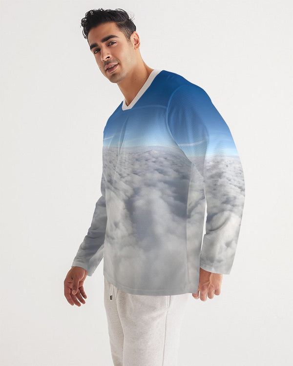 DASHICALLY BLUE Men's Long Sleeve Sports Jersey