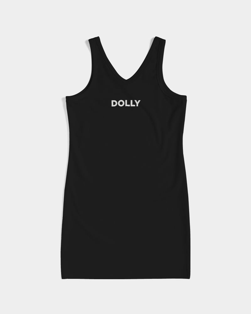 DOLLY ® Ballerina Dolls White Women's Rib Knit V Neck Mini Dress