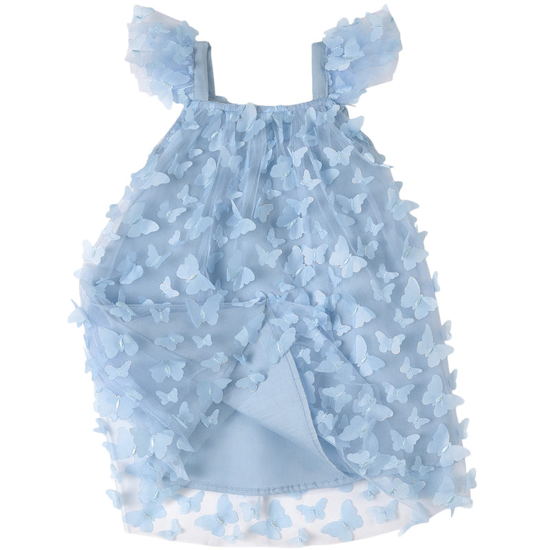 DOLLY by Le Petit Tom ® ALLOVER BUTTERFLIES TUTU DRESS light blue