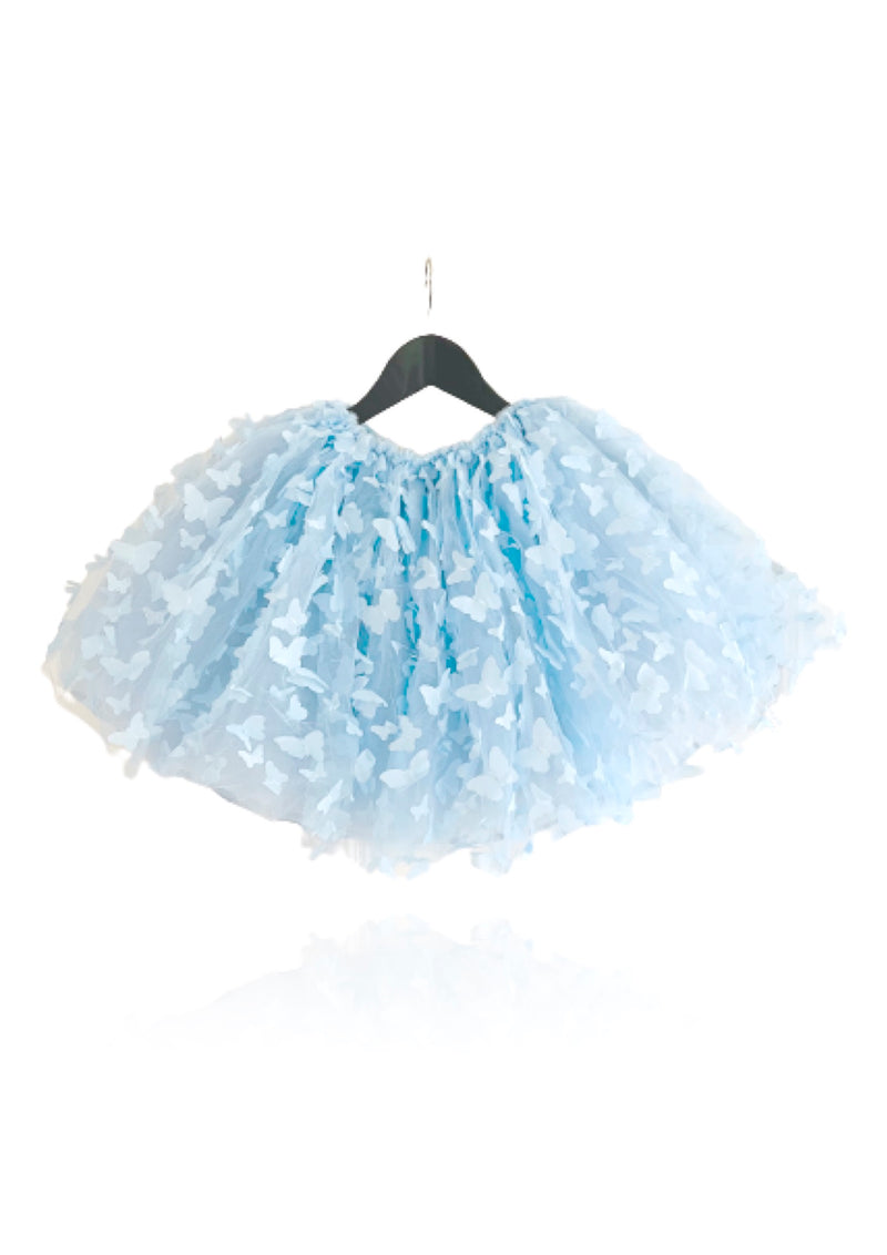 DOLLY by Le Petit Tom ® ALLOVER BUTTERFLIES TUTU SKIRT light blue