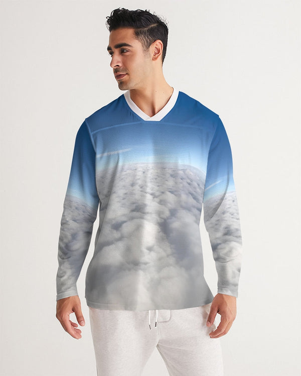 DASHICALLY BLUE Men's Long Sleeve Sports Jersey