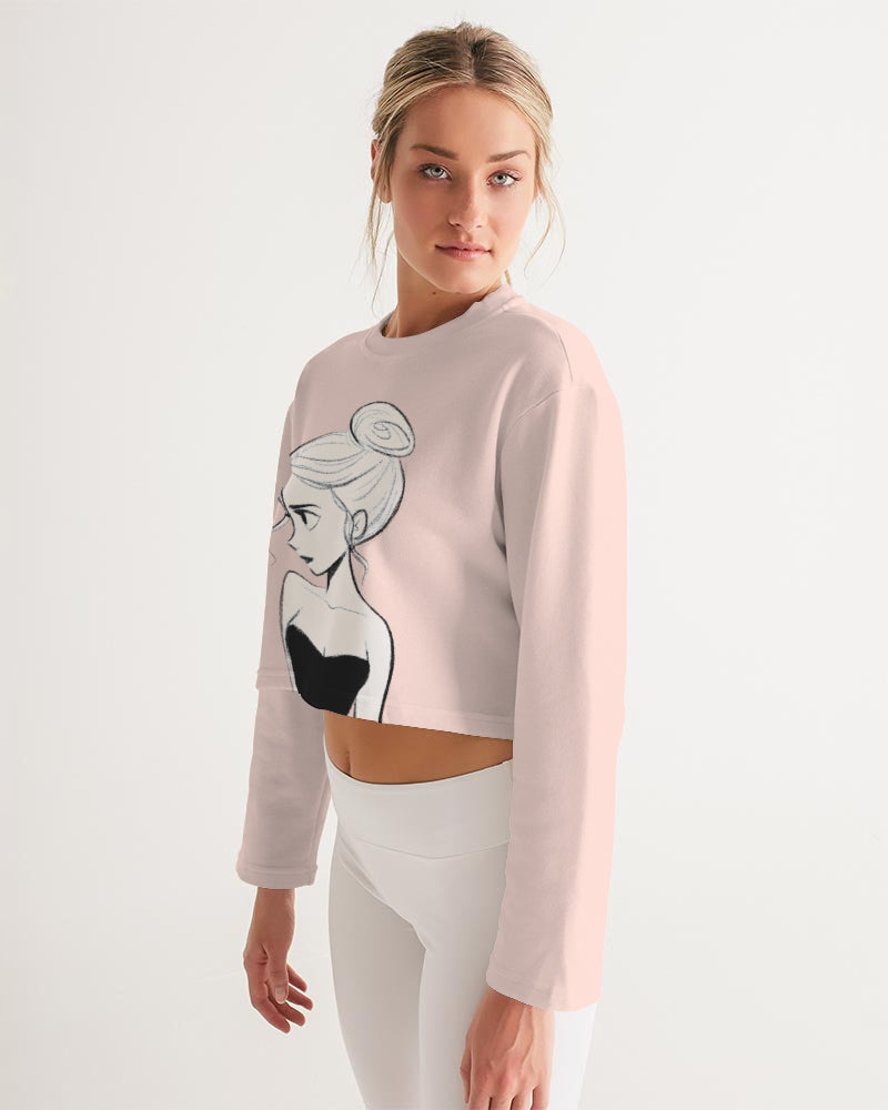 DOLLY DOODLING Ballerina Ballet Blush Pink Sudadera corta de mujer