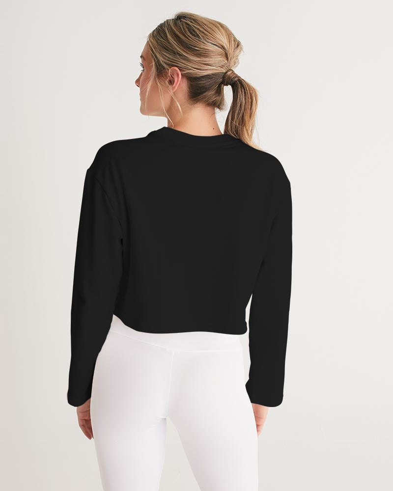 SUPERDOLLY. BLACK Women's Cropped Sweatshirt