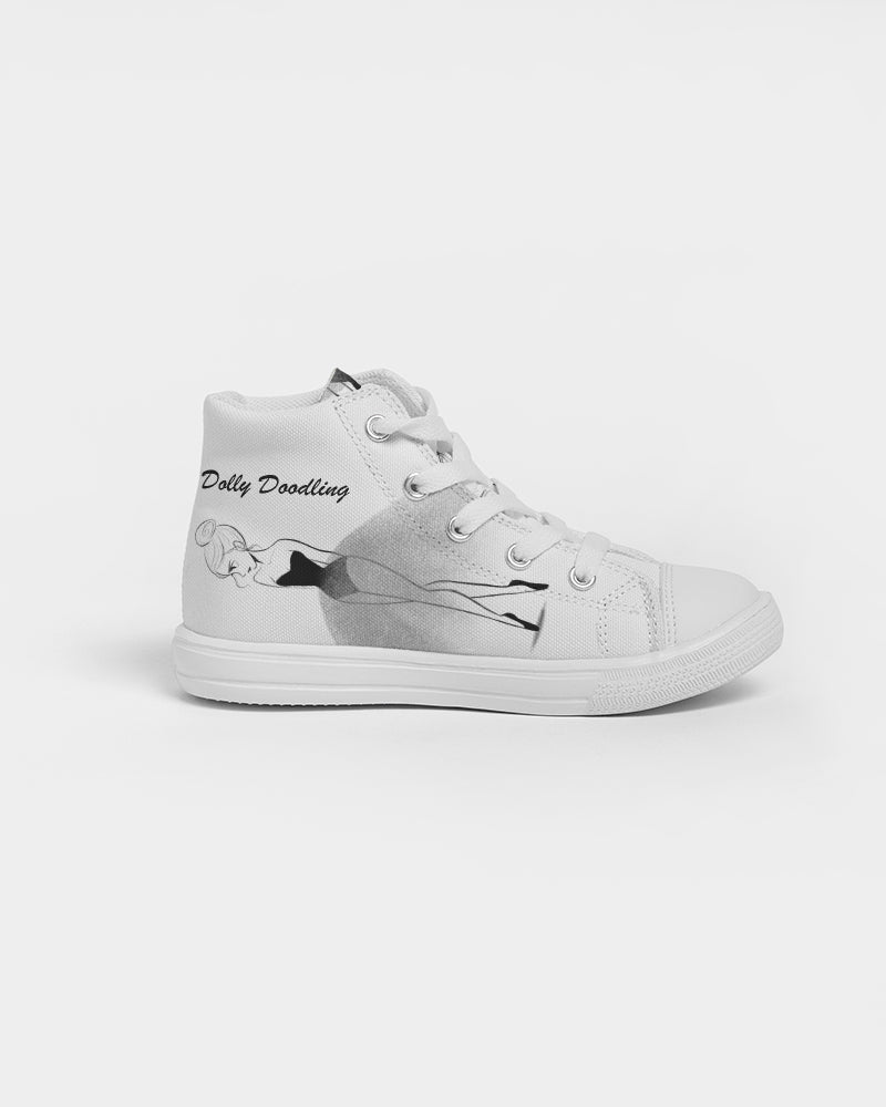 DOLLY DOODLING Ballerina White Kids Hightop Canvas Shoe