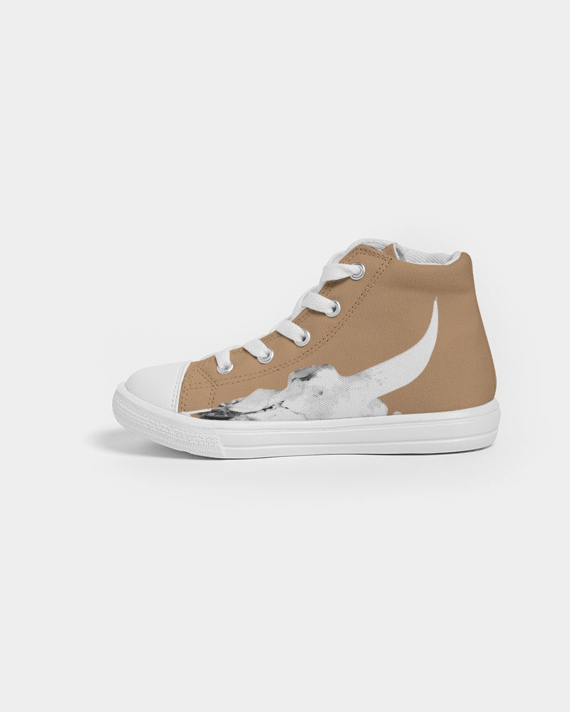 DASH CAPRICORN SKULL BROWN Kids Hightop Canvas Shoe