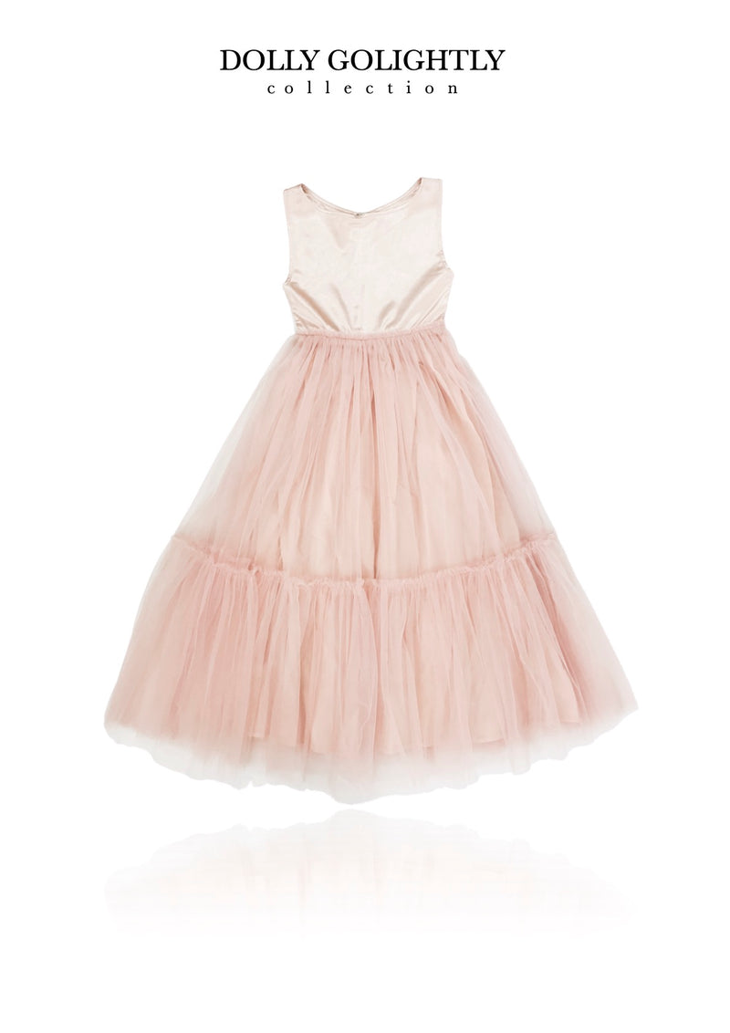 DOLLY GOLIGHTLY Desayuno en Tiffany's VESTIDO MAXI DE SATÉN CON TUTÚ ballet pink