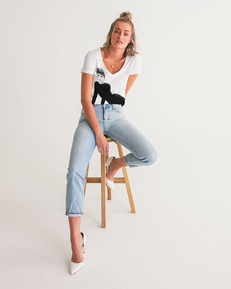 DOLLY's icon Audrey Hepburn Women's V-Neck Tee