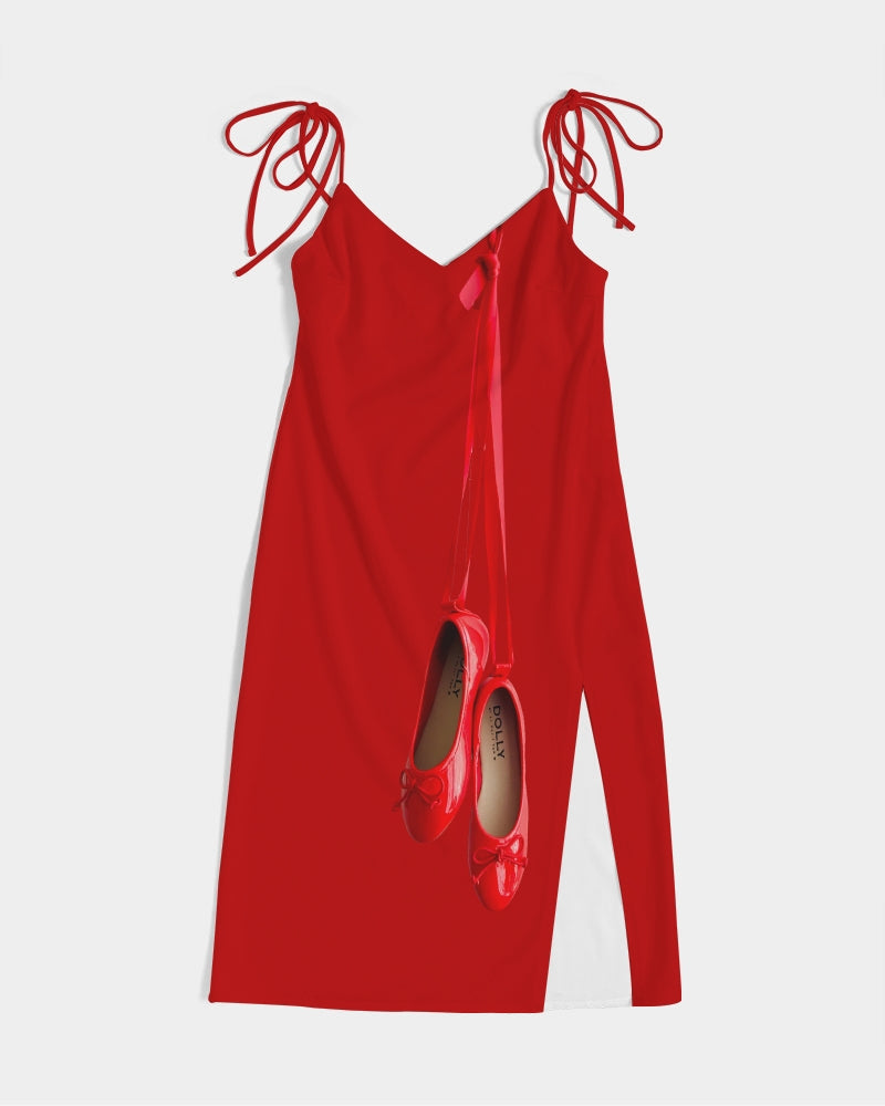 DOLLY RED BALLERINAS RED Women's Tie Strap Split Dress red
