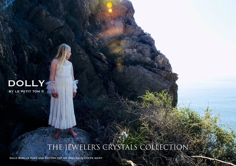 [ OUTLET!] DOLLY by Le Petit Tom ® JEWELER'S CRYSTALS gold stripe maxi skirt