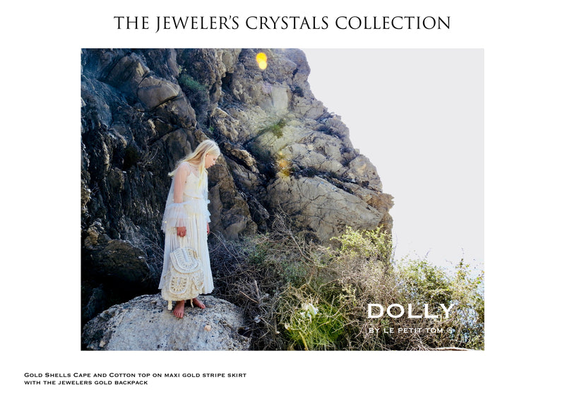[ OUTLET!] DOLLY by Le Petit Tom ® JEWELER'S CRYSTALS gold stripe maxi skirt