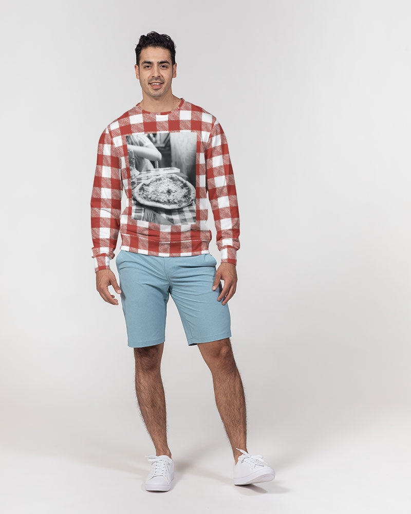 FOOD FOR DASH - Jersey clásico de cuello redondo de rizo francés para hombre