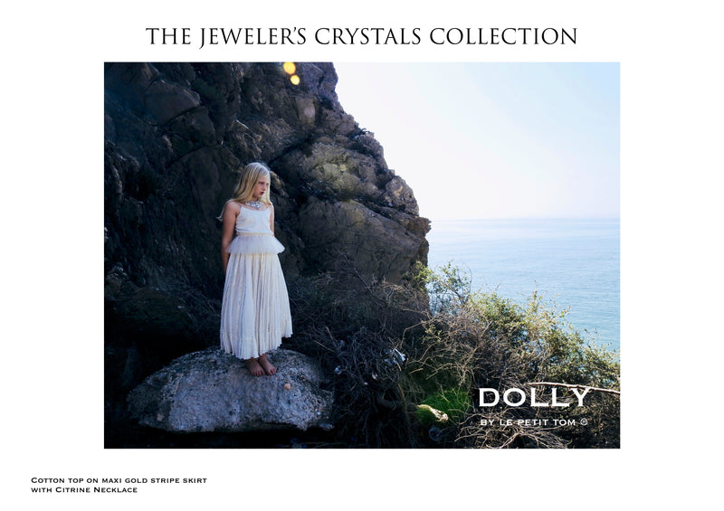 [ OUTLET!] DOLLY by Le Petit Tom ® JEWELER'S CRYSTALS gold stripe maxi skirt