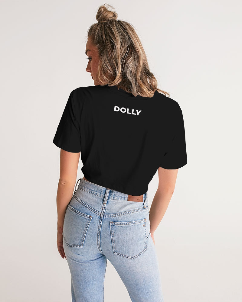 DOLLY® BALLERINA DOLL WHITE Women's Twist-Front Cropped Tee