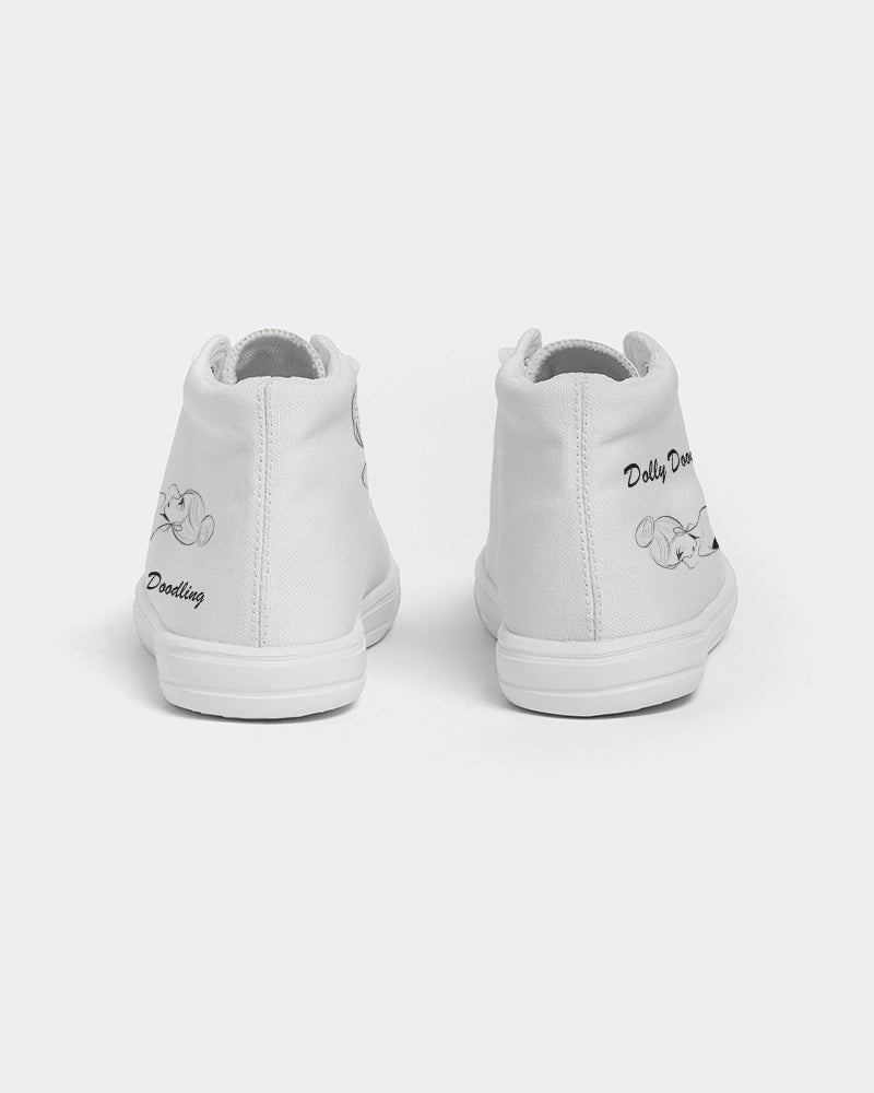 DOLLY DOODLING Ballerina White Kids Hightop Canvas Shoe