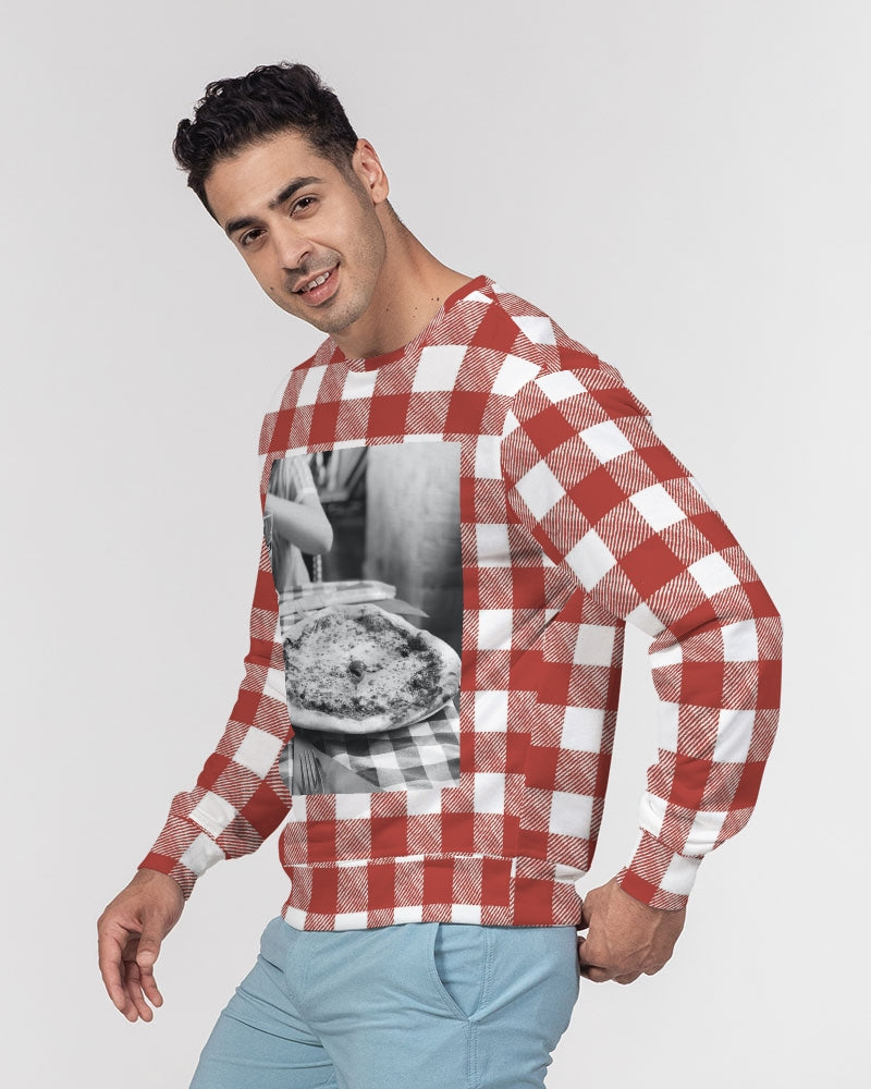 FOOD FOR DASH - Jersey clásico de cuello redondo de rizo francés para hombre