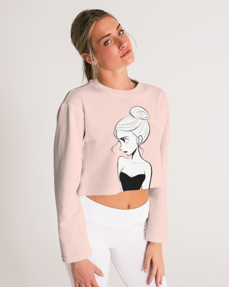 DOLLY DOODLING Ballerina Ballet Blush Pink Sudadera corta de mujer