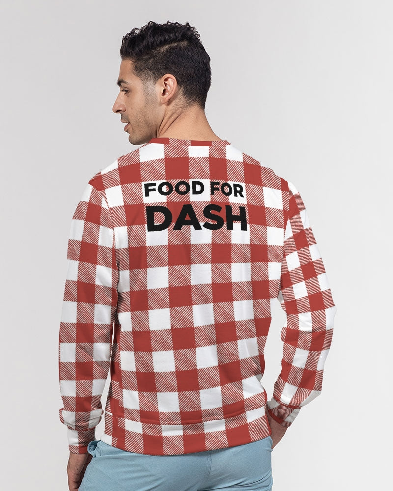 FOOD FOR DASH - Jersey clásico de cuello redondo de rizo francés para hombre