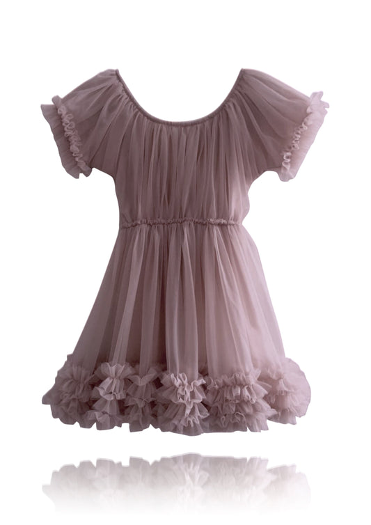 DOLLY by Le Petit Tom ® FRILLY DRESS mauve - DOLLY by Le Petit Tom ®