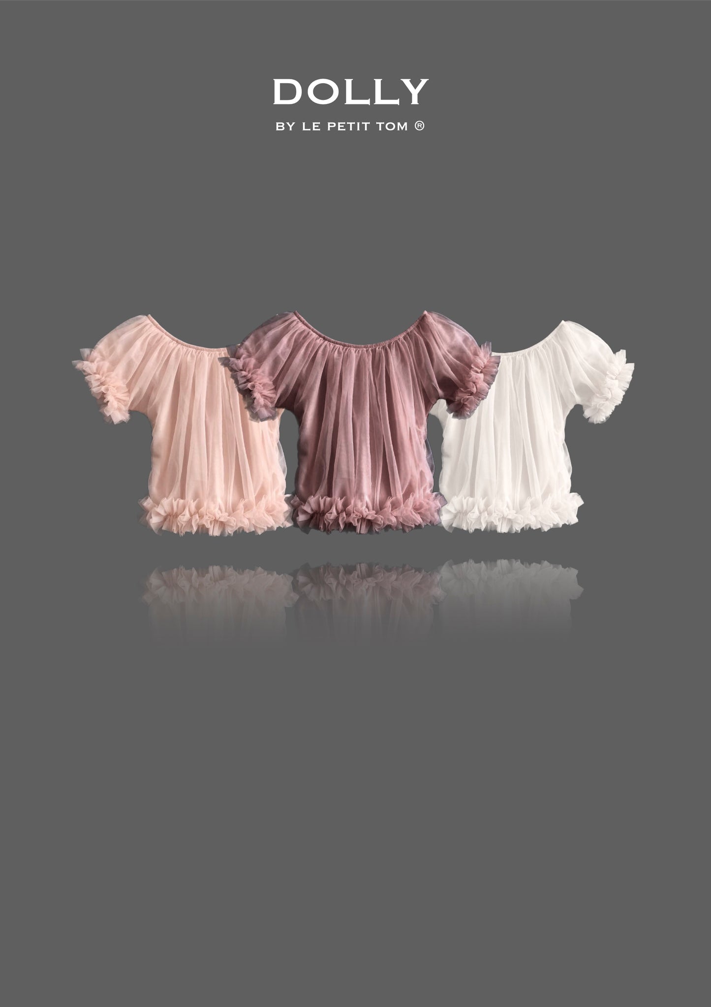DOLLY by Le Petit Tom ® TOP PRINCESA CON VOLANTES malva