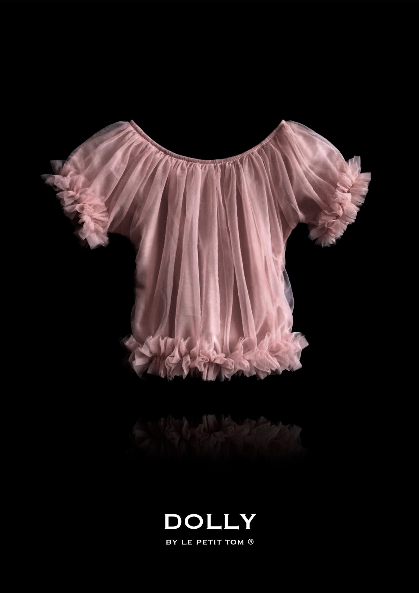 DOLLY by Le Petit Tom ® TOP PRINCESA CON VOLANTES malva