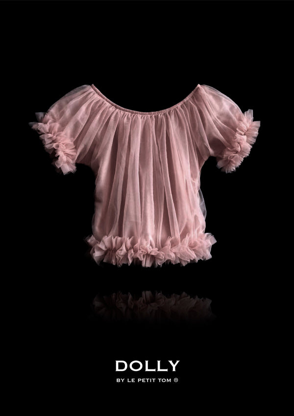 DOLLY by Le Petit Tom ® TOP PRINCESA CON VOLANTES malva