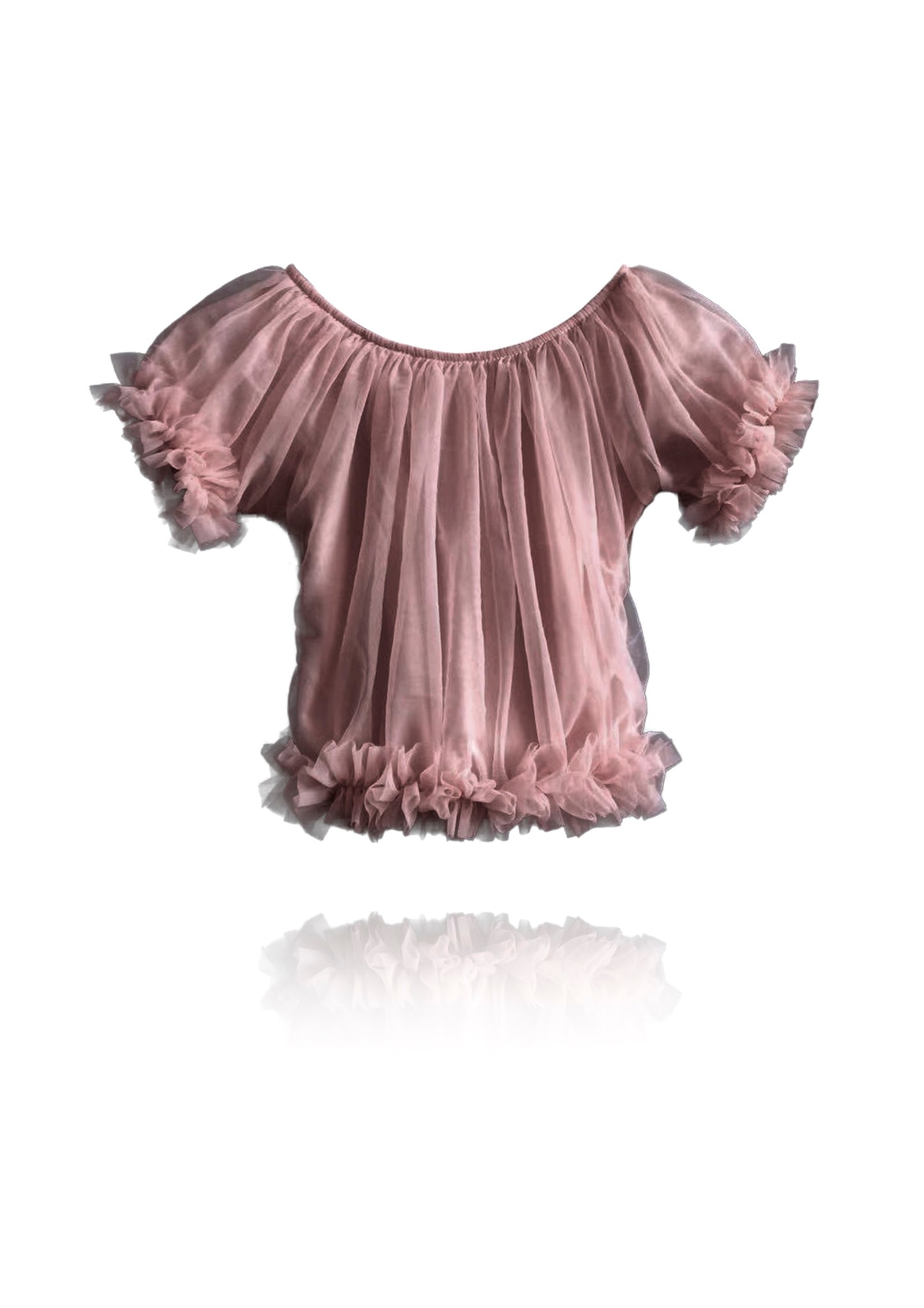 DOLLY by Le Petit Tom ® TOP PRINCESA CON VOLANTES malva