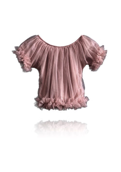 DOLLY by Le Petit Tom ® TOP PRINCESA CON VOLANTES malva
