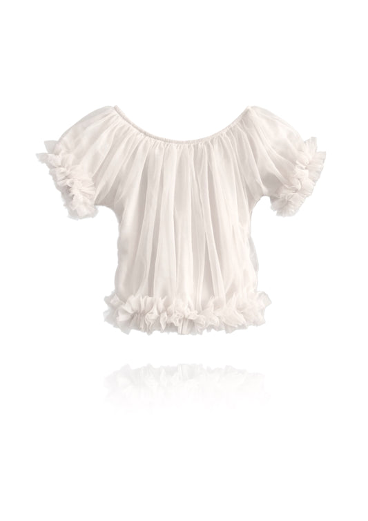 DOLLY by Le Petit Tom ® FRILLY PRINCESS TOP off-white