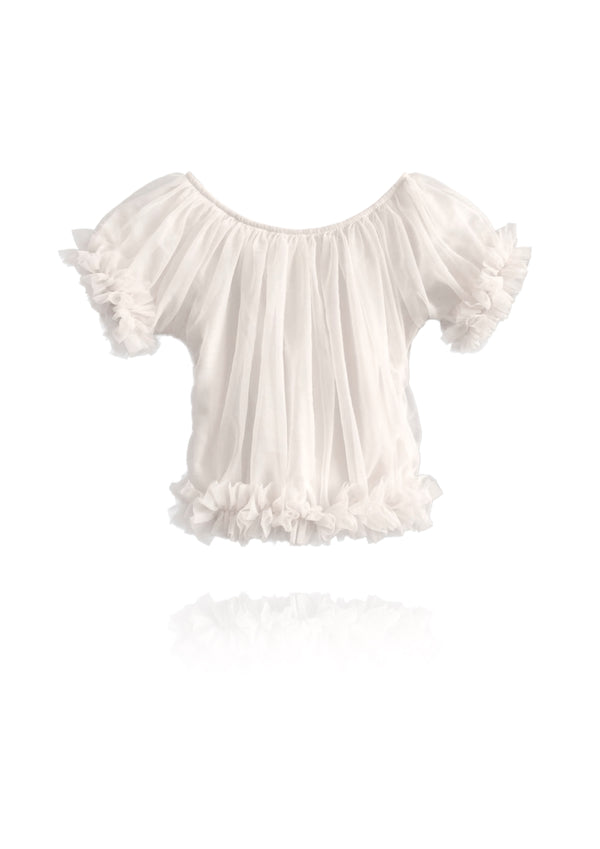 DOLLY by Le Petit Tom ® TOP PRINCESA CON VOLANTES blanco roto