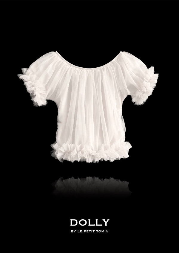 DOLLY by Le Petit Tom ® TOP PRINCESA CON VOLANTES blanco roto