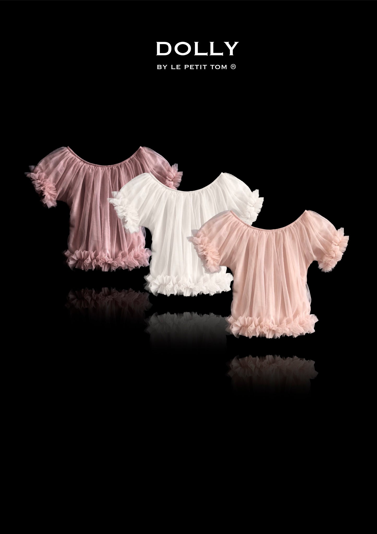 DOLLY by Le Petit Tom ® FRILLY PRINCESS TOP off-white