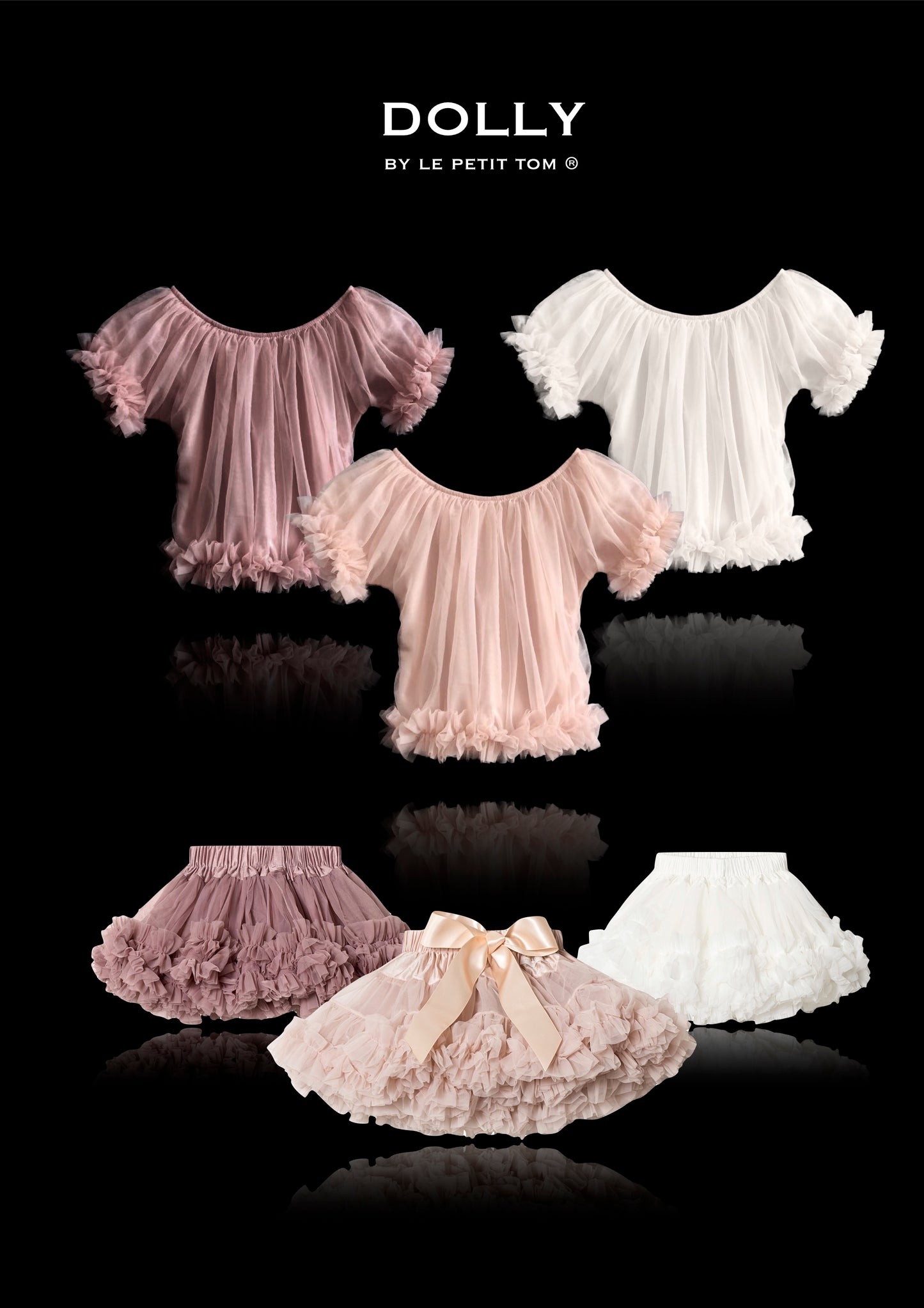 DOLLY by Le Petit Tom ® TOP PRINCESA CON VOLANTES malva