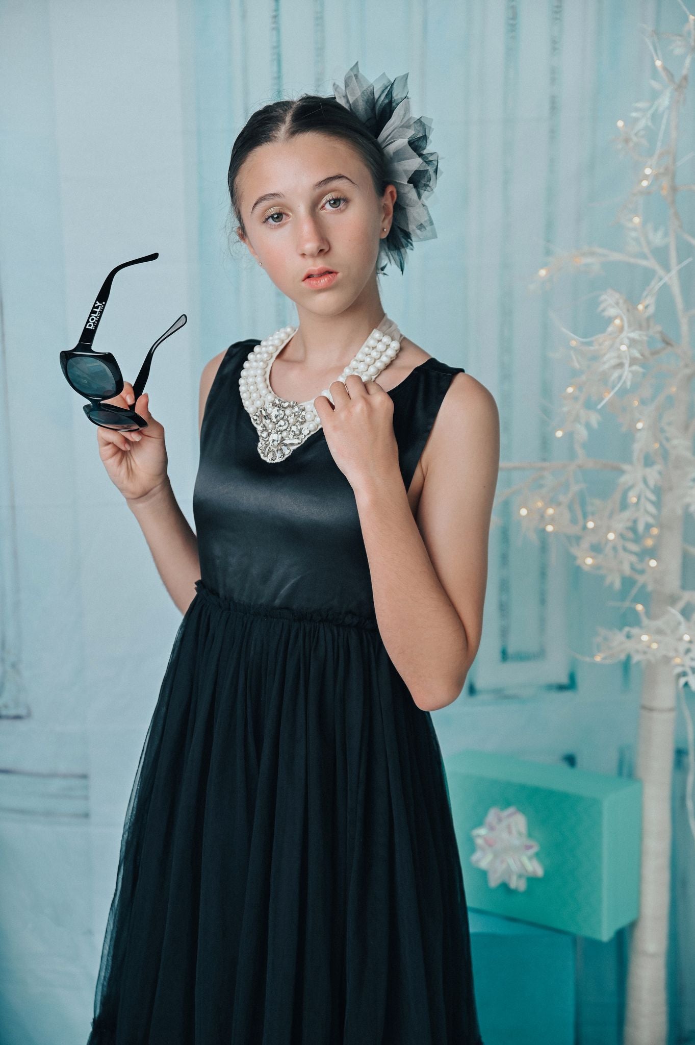 DOLLY GOLIGHTLY Breakfast @ Tiffany's SATIN MAXI TUTU DRESS black