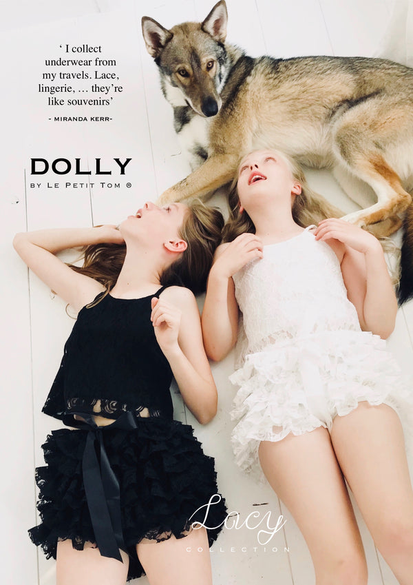 [OUTLET] DOLLY by Le Petit Tom ® TOP LACY SPAGHETTI negro