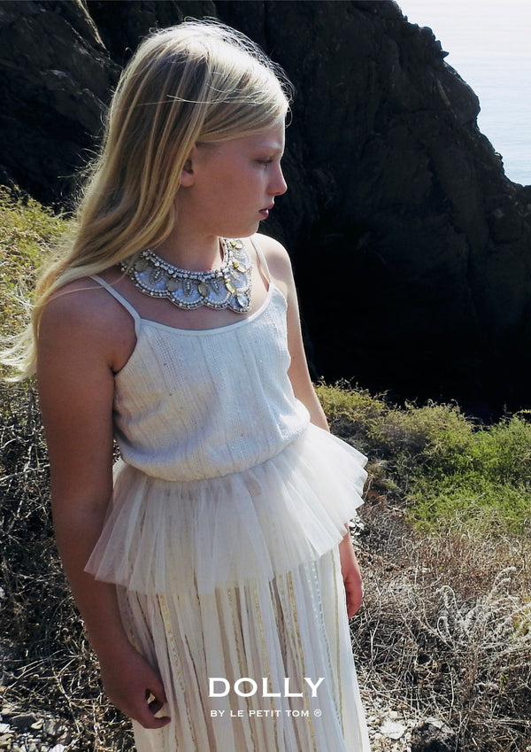 [ OUTLET!] DOLLY by Le Petit Tom ® JEWELER'S CRYSTALS  cotton top with lurex
