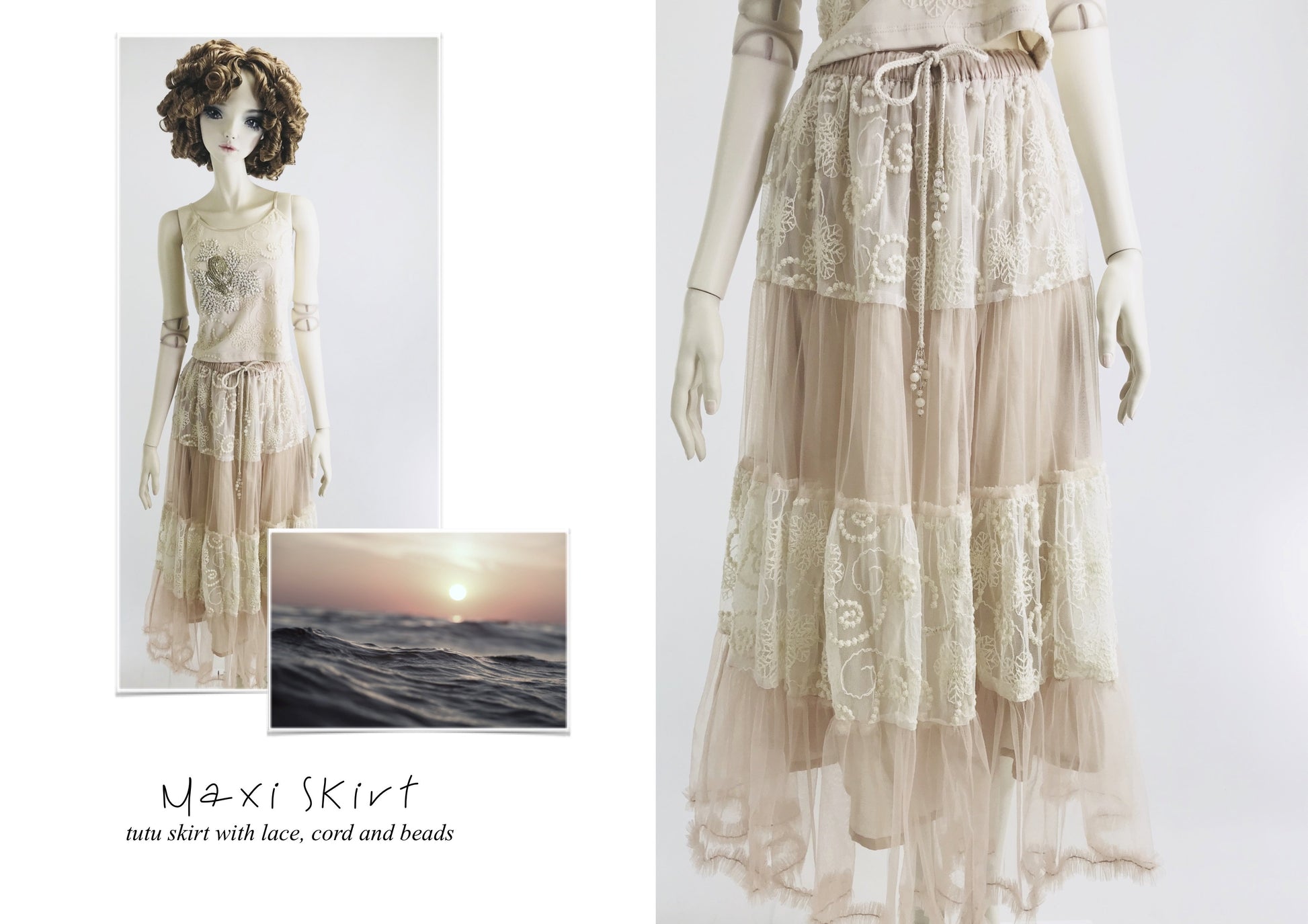 DOLLY by Le Petit Tom ® BOHO maxi skirt ballet pink - DOLLY by Le Petit Tom ®